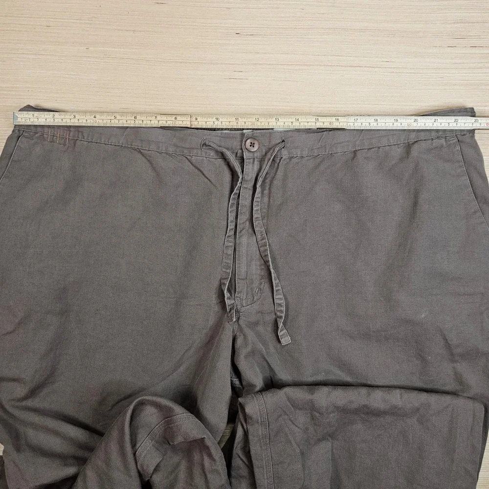 Solitude Pants Mens XXL 46x30 Brown Linen Blend Drawstring Casual Beach Summer